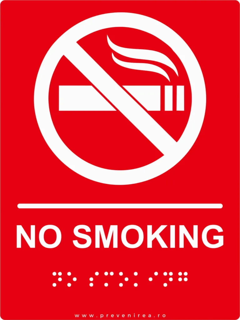Placute braille NO SMOKING pentru nevazatori