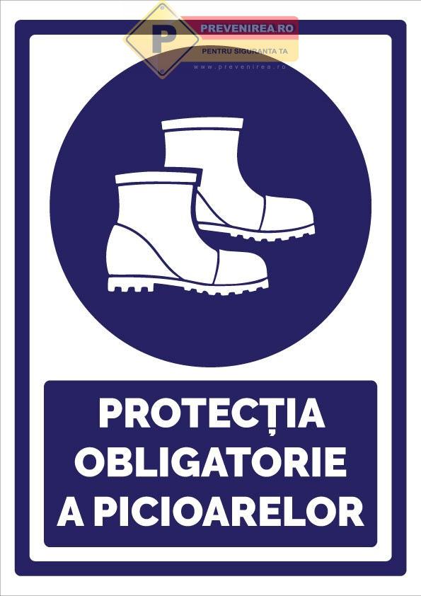 Indicator Protecția picioarelor obligatorie” - semn de securitate industrială durabil