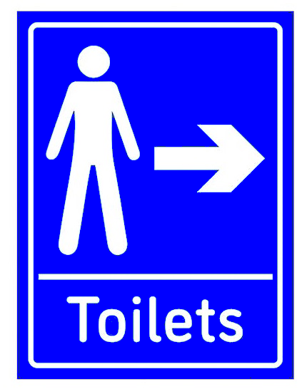 Sign Mens Toilets Arrow Right