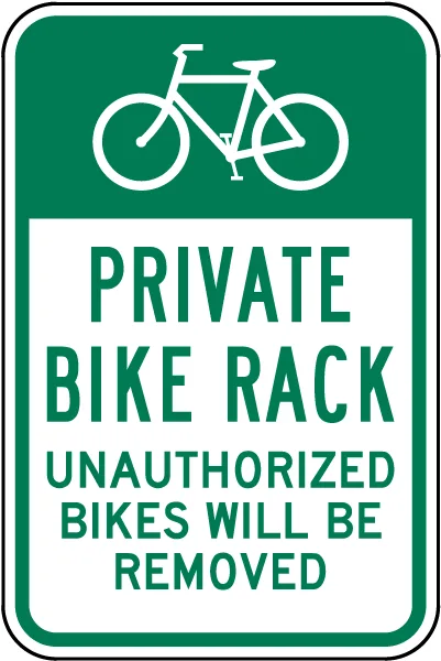 Private Bike Rack Sign