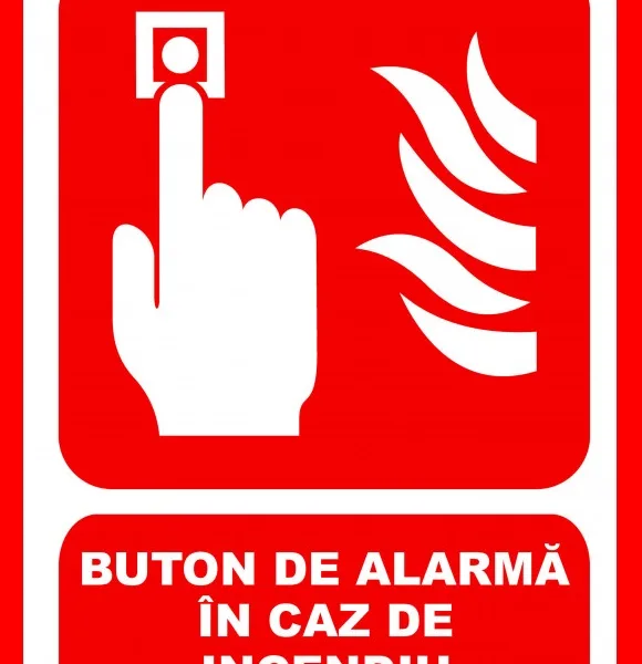 Placuta cu buton de alarma in caz de incendiu