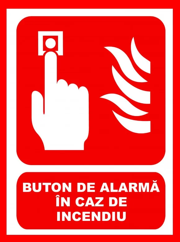 Placuta cu buton de alarma in caz de incendiu