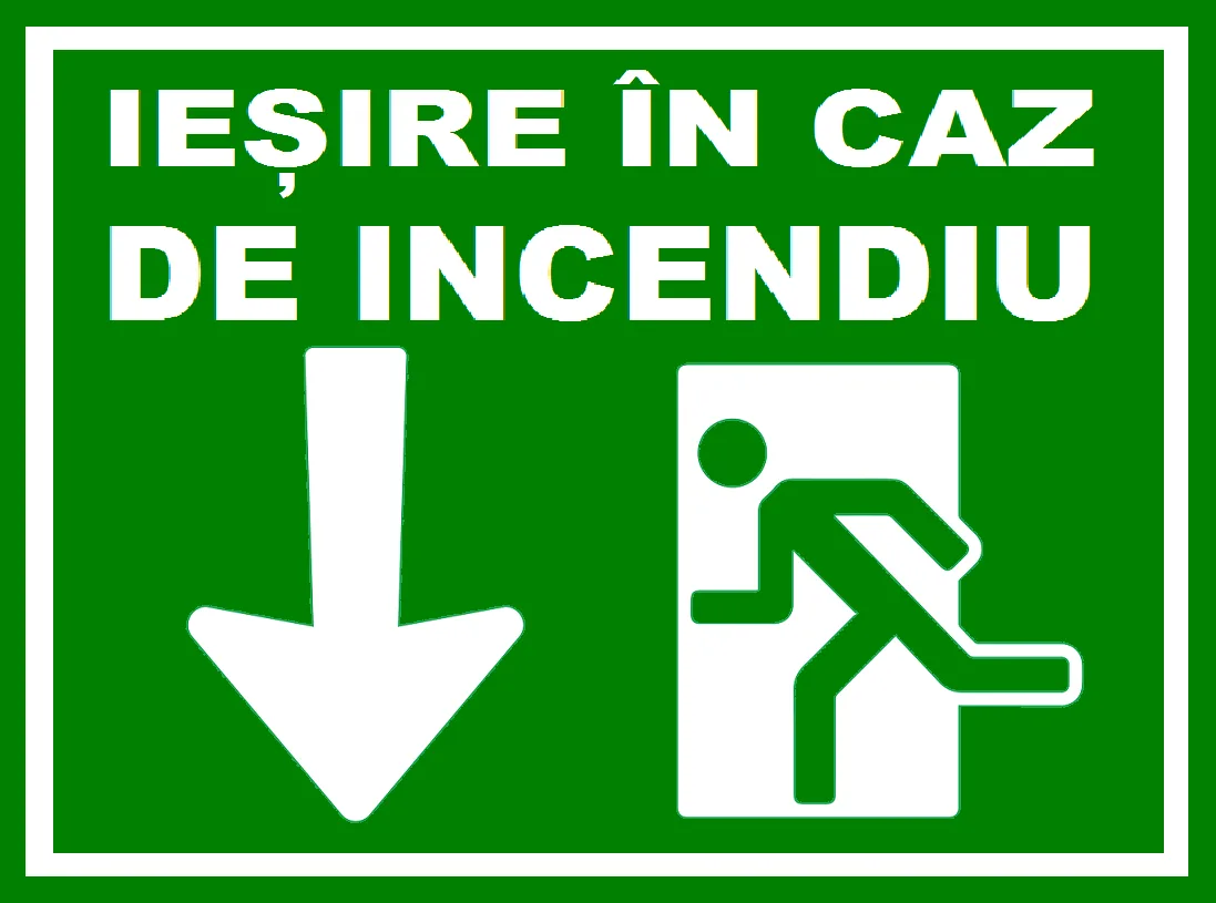 Placuta de salvare pentru iesire in caz de incendiu