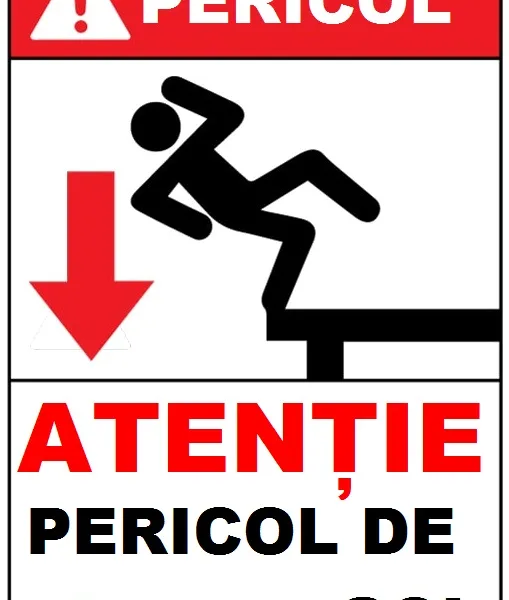 Placuta pericol de cadere in gol