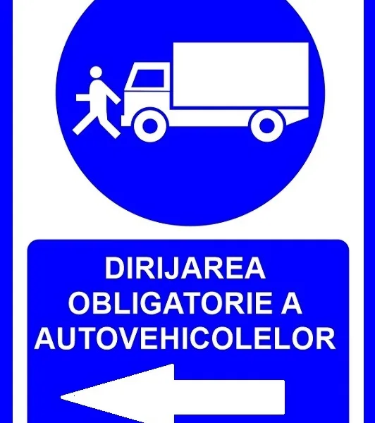 Placuta pentru dirijarea obligatorie a autovehiculelor in stanga