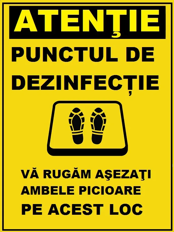 Placuta pentru punctul de dezinfectie