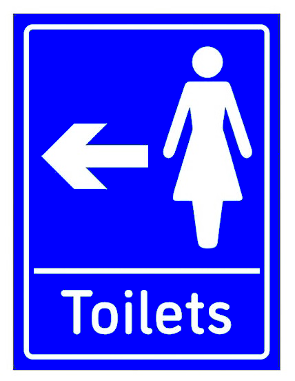 Sign Women's Toilets Arrow Left