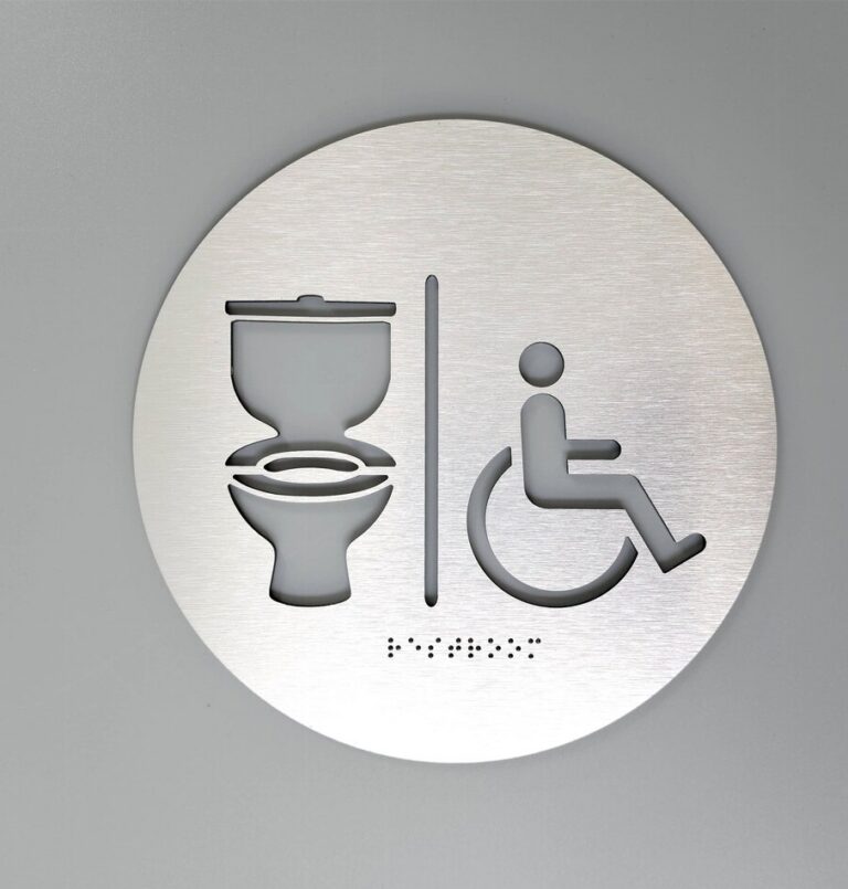 Plăcuțe din Aluminiu cu Inscripție Braille - Semnalistică Tactilă Completă pentru Nevăzători și Spații Accesibilizate