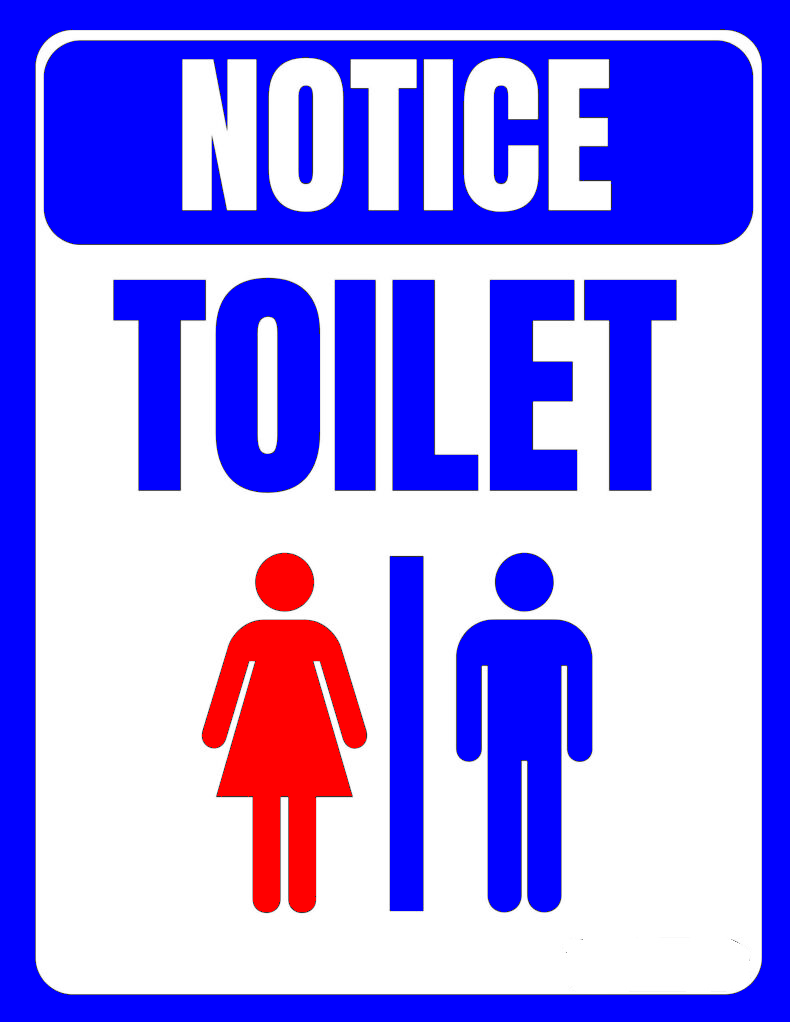 Sign notice toilet