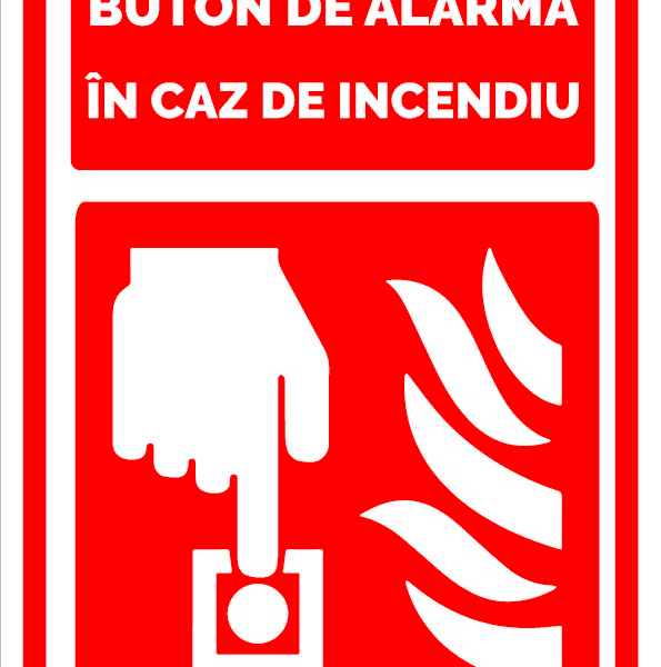 Semn pentru buton de alarma in caz de incendiu