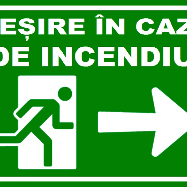 Placuta pentru iesire in caz de incendiu spre dreapta