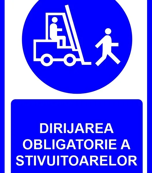 Placuta pentru dirijarea obligatorie a stivuitoarelor