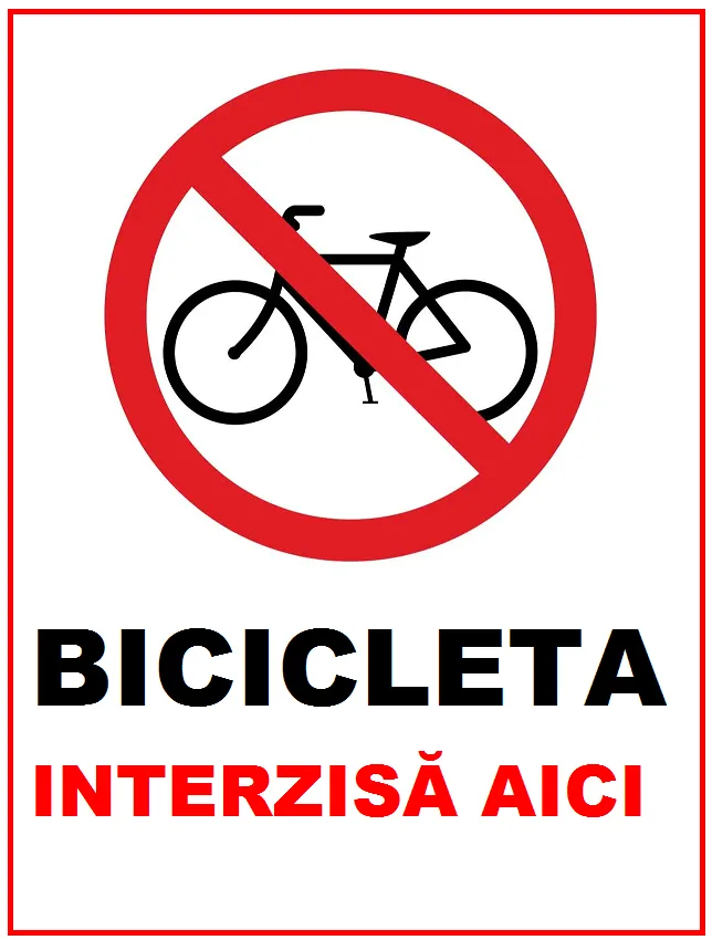 Placuta bicicleta interzisa aici
