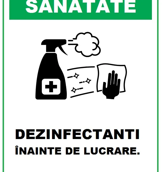 Placuta dezinfectanti inainte de lucrare