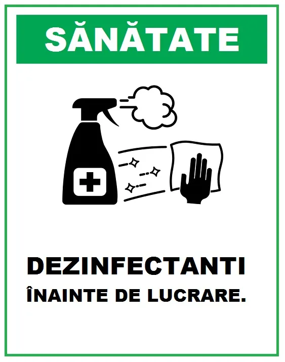 Placuta dezinfectanti inainte de lucrare