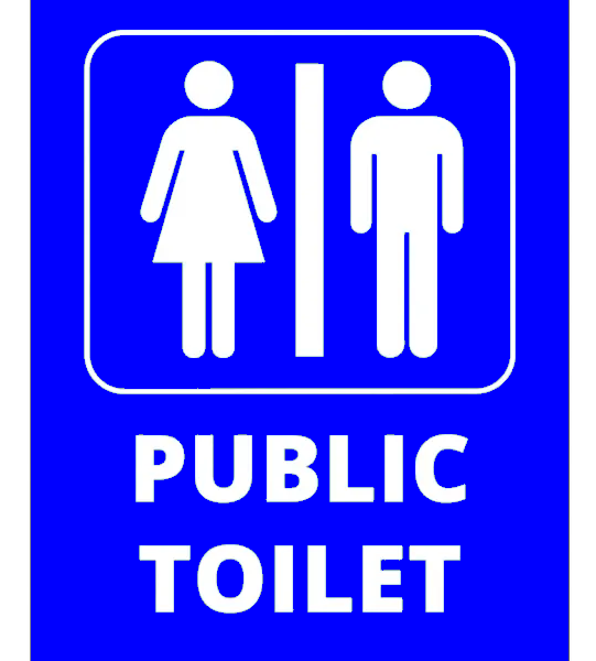 Sign public toilet