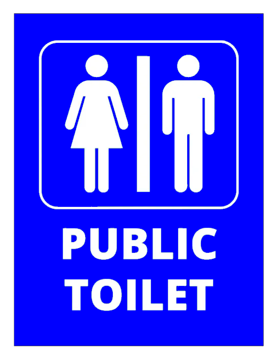 Sign public toilet