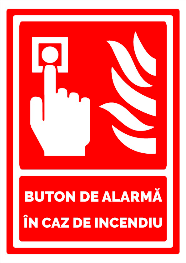 Semn de buton pentru alarma in caz de incendiu