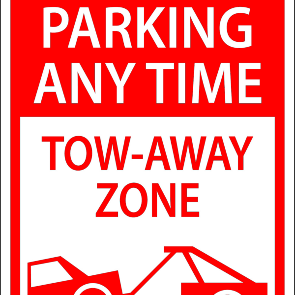 No Parking Anytime Tow Away Zone Sign