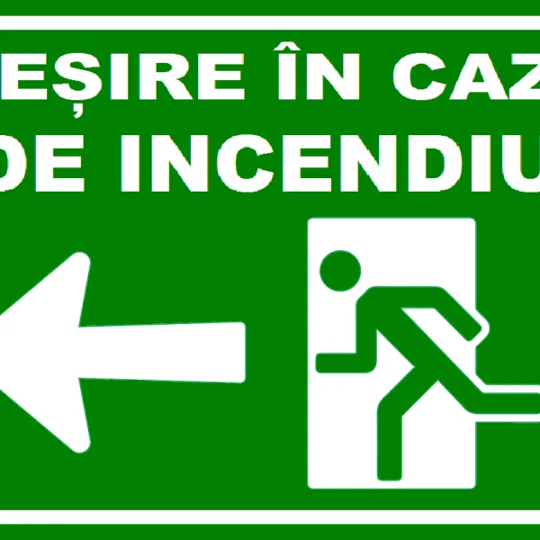 Placuta pentru iesire in caz de incendiu spre stanga