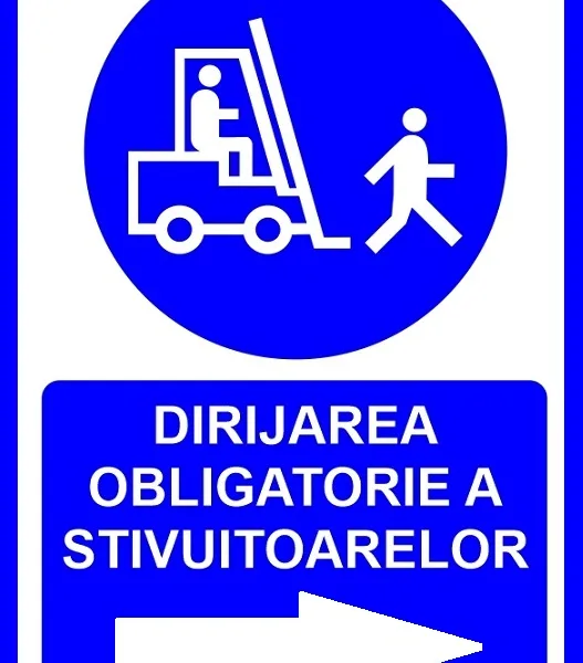 Placuta pentru dirijarea obligatorie a stivuitoarelor prin dreapta