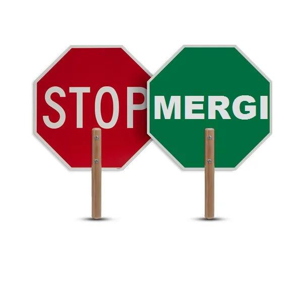 Paleta trafic santier mergi si stop