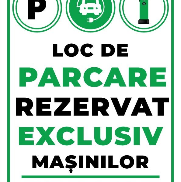 Loc de parcare rezervat exclusiv masinilor electrice