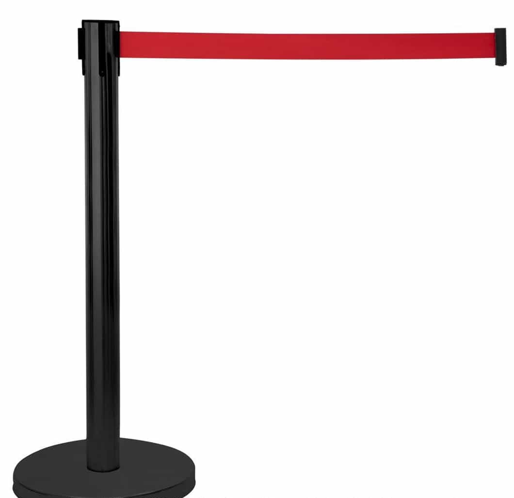Stalp negru cu banda rosie