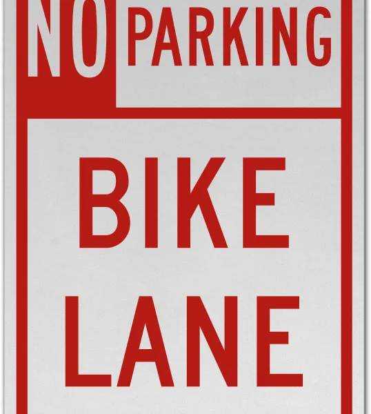 No Parking Bike Lane Sign