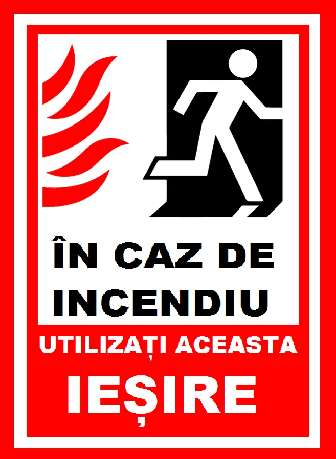 Placuta in caz de incendiu utilizati aceasta iesire
