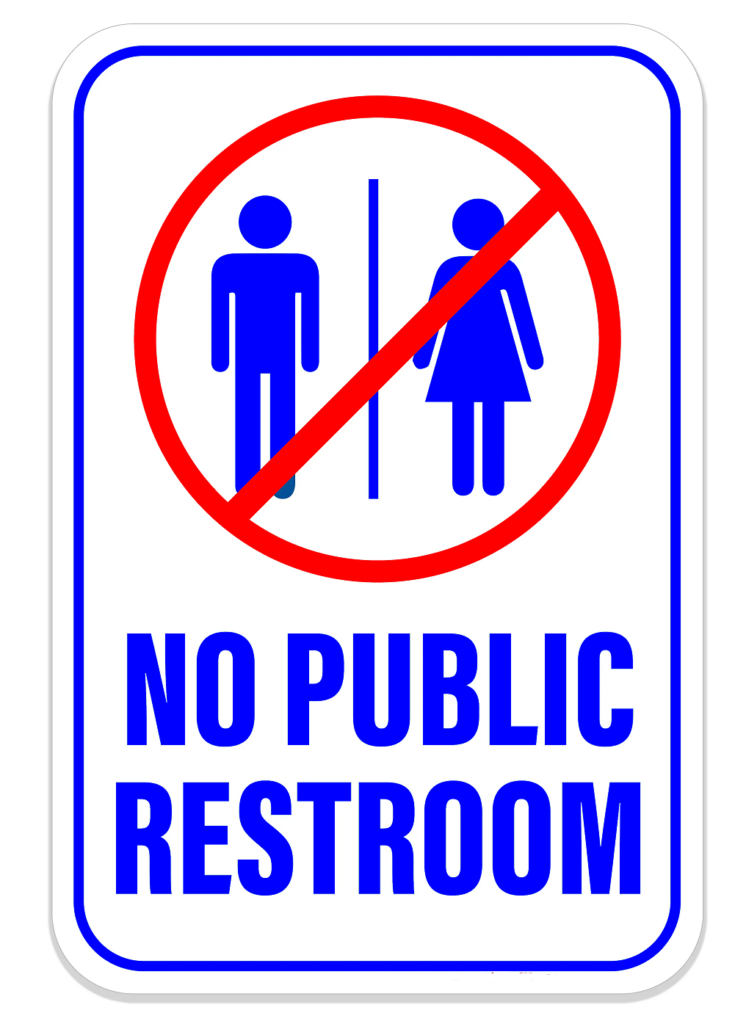 Sign no public restroom