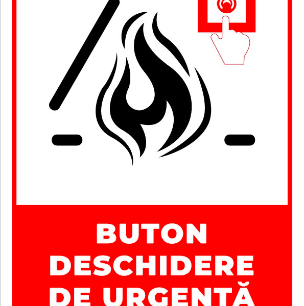 Semn pentru buton deschidere de urgenta trapa pentru fum