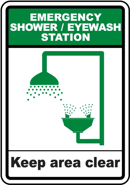 Shower Eyewash Station Sign
