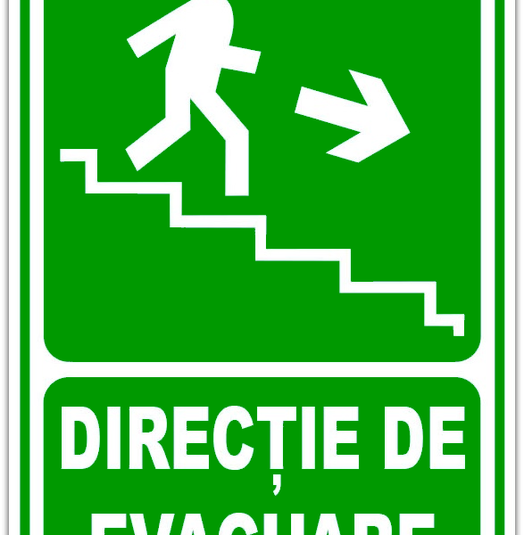 indicator pentru directie de urgenta scari dreapta in jos