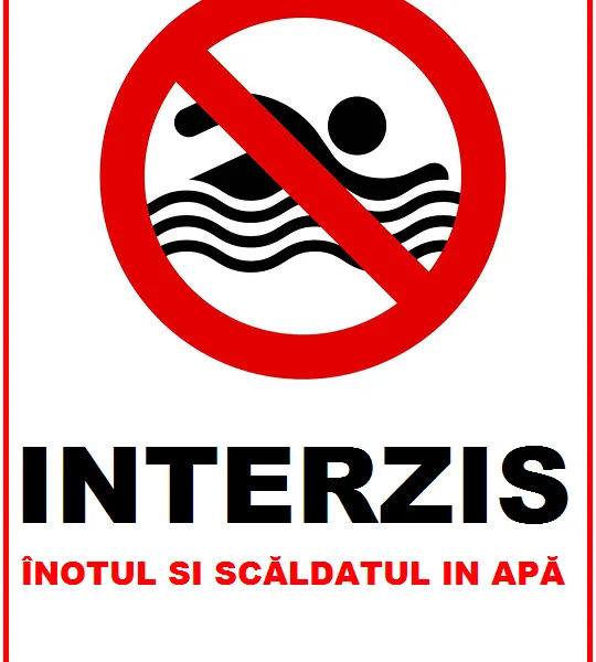 Placuta pentru interzicerea inotului si scaldatul in apa