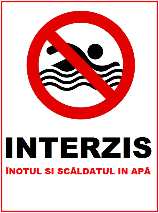Placuta pentru interzicerea inotului si scaldatul in apa