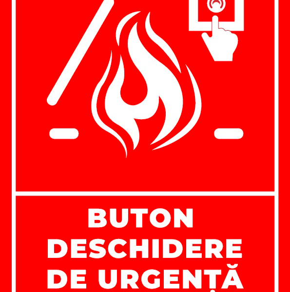 Semn de buton deschidere de urgenta trapa pentru fum