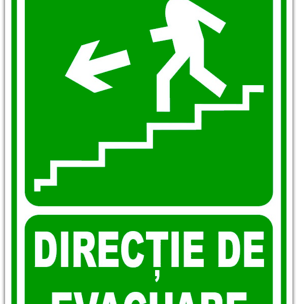 indicator pentru iesire de urgenta scari stanga in jos