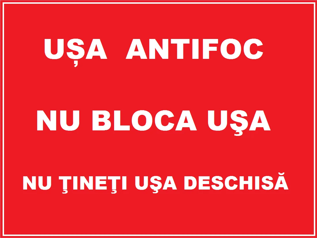 Placuta pentru usa antifoc