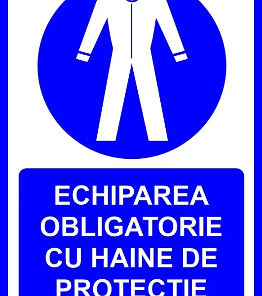Placuta pentru echiparea obligatorie cu haine de protectie