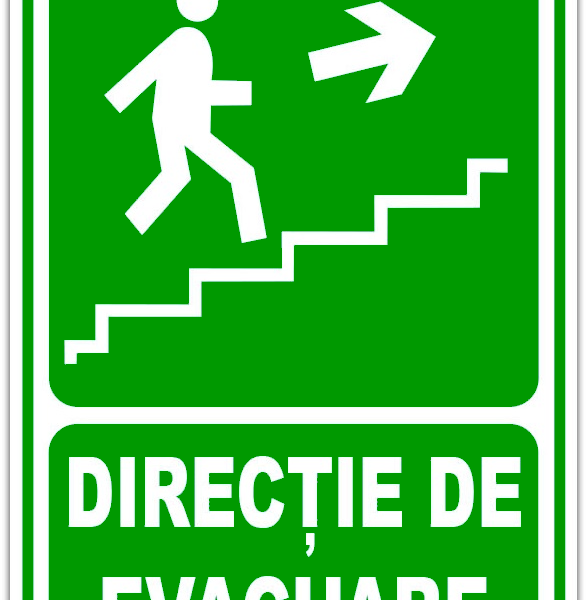 indicator pentru iesire de urgenta scari dreapta in sus