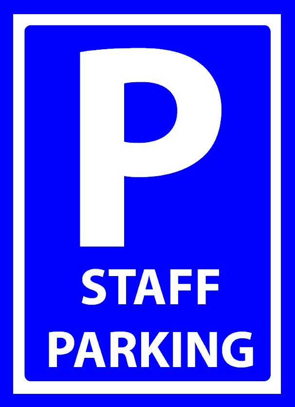 Staff parking sign