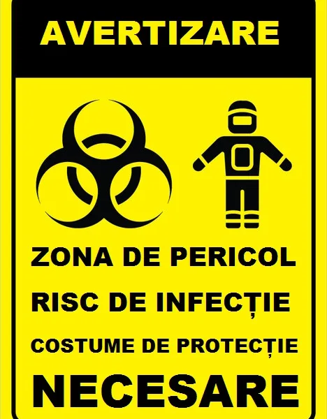 Placuta pentru zona de pericol risc de infectie