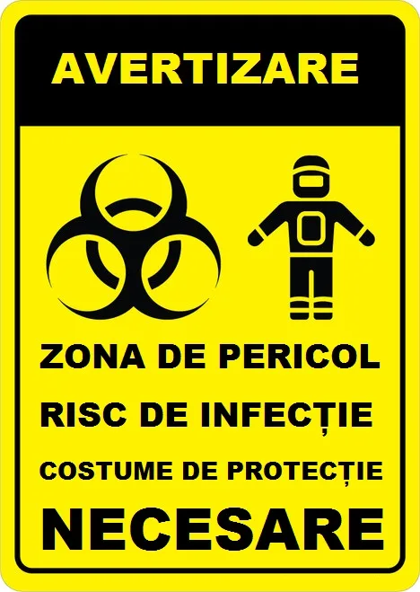 Placuta pentru zona de pericol risc de infectie