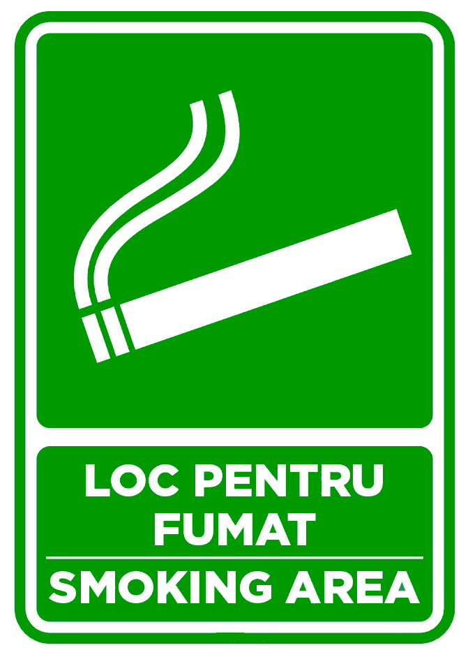 Semn de loc pentru fumat smoking area