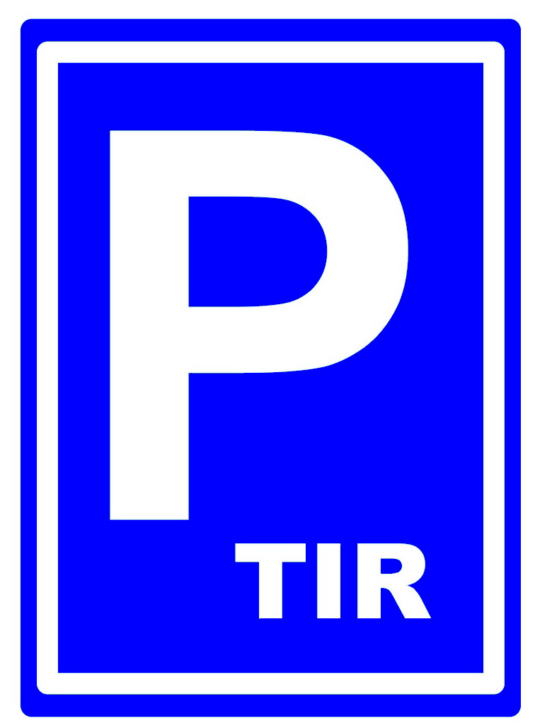 Parking lot for road sign