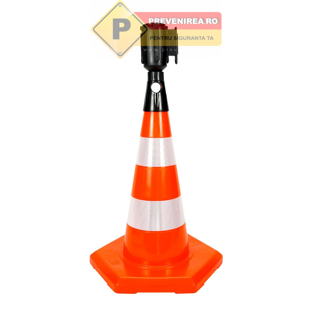 Con delimitare șantier în trafic - Plastic reflectorizant rezistent