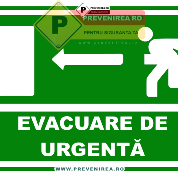 Indicator Evacuare de Urgență Stânga - Semnalizare de Siguranță Vizibilă și Certificată