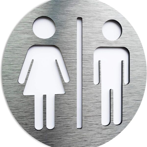 Semn din aluminiu pentru  toaletă comuna pentru baie