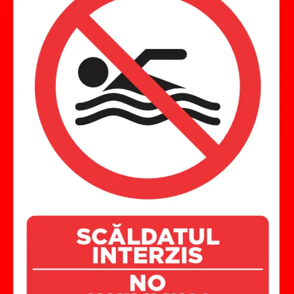 Placuta pentru scaldatul interzis no swimming
